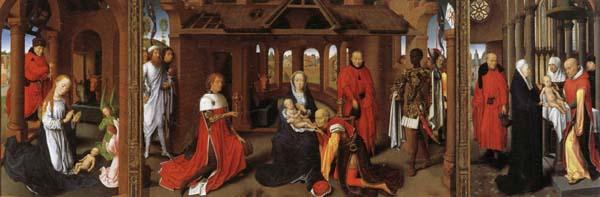 Hans Memling The Nativity,The Adoration of the Magi,The Presentation in the Temple